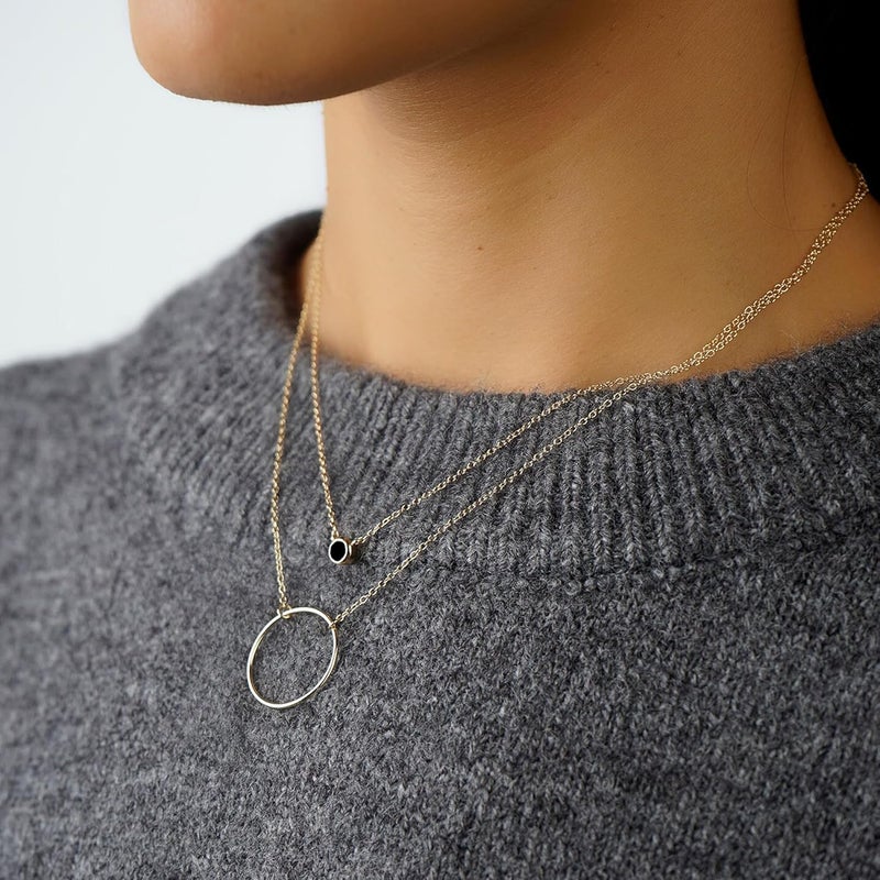 Ieftop Valentines Birthday Gifts for Women Teen Girls - Dainty 14K Gold/Silver Plated Cute Heart Handmade Disc Circle Bee Choker Adjustable Necklace for Women Teenage Girl Trendy Jewelry - Image 3